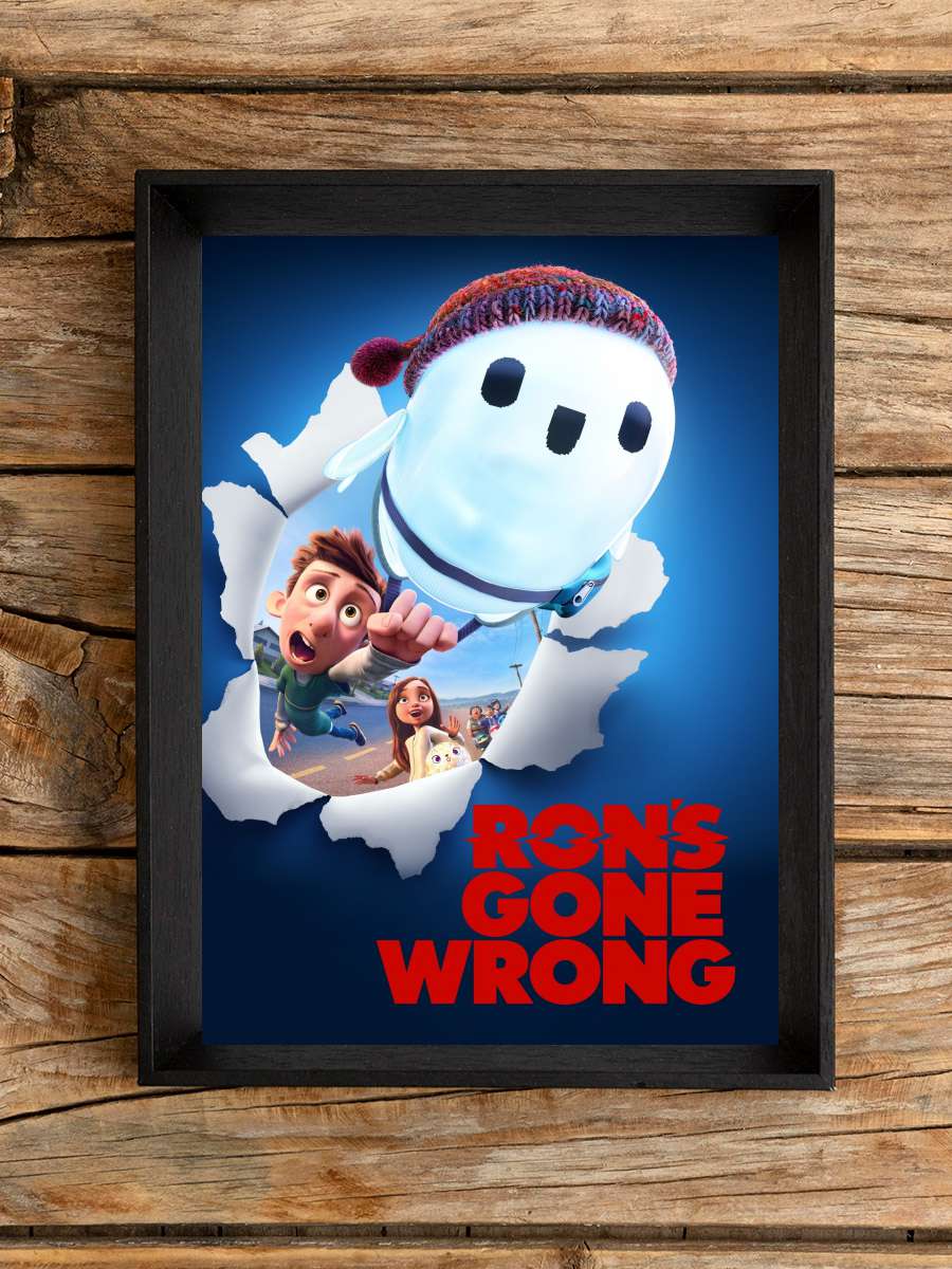 Robot Ron Bir Sorun Var - Ron's Gone Wrong Film Tablo Siyah Çerçeveli Film Poster Afiş Tablo