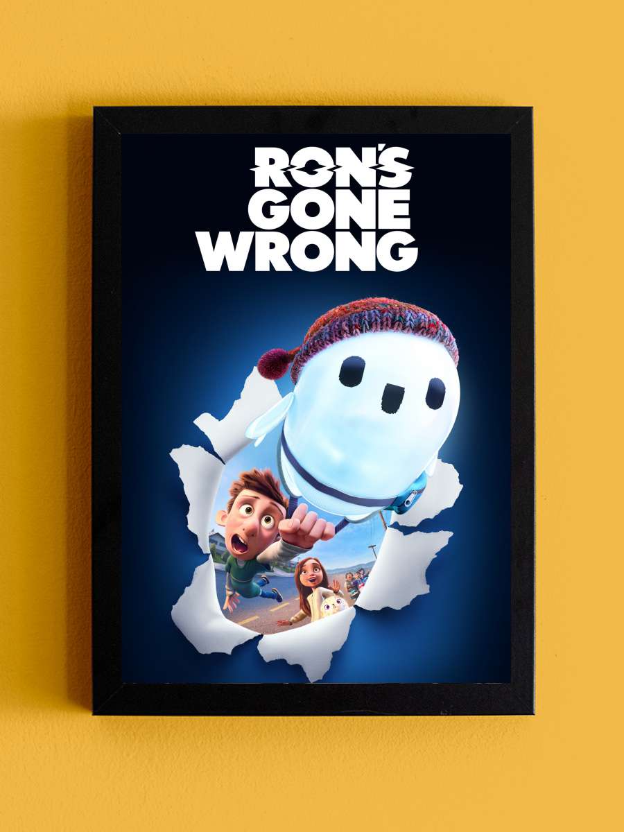 Robot Ron Bir Sorun Var - Ron's Gone Wrong Film Tablo Siyah Çerçeveli Film Poster Afiş Tablo