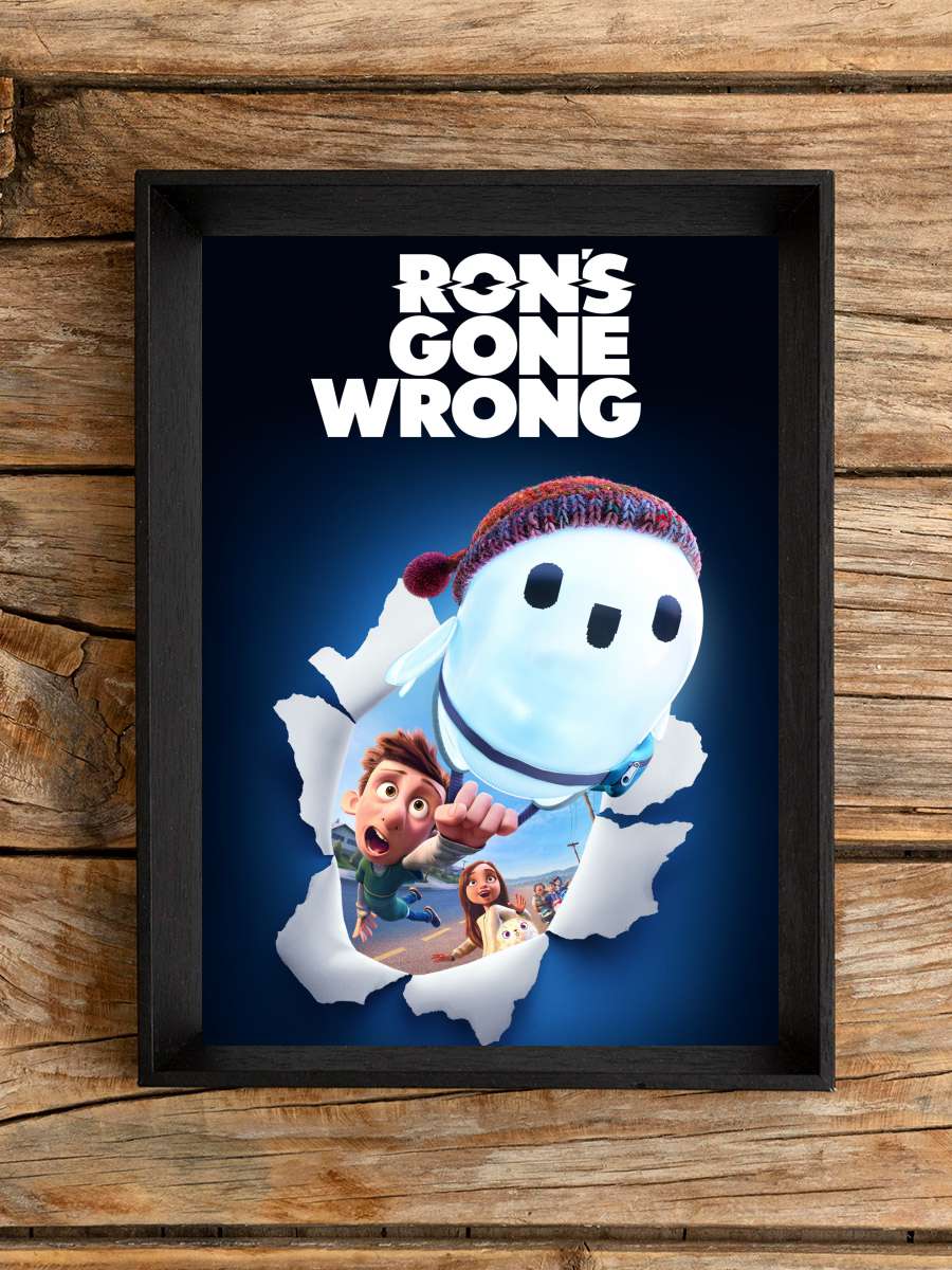 Robot Ron Bir Sorun Var - Ron's Gone Wrong Film Tablo Siyah Çerçeveli Film Poster Afiş Tablo