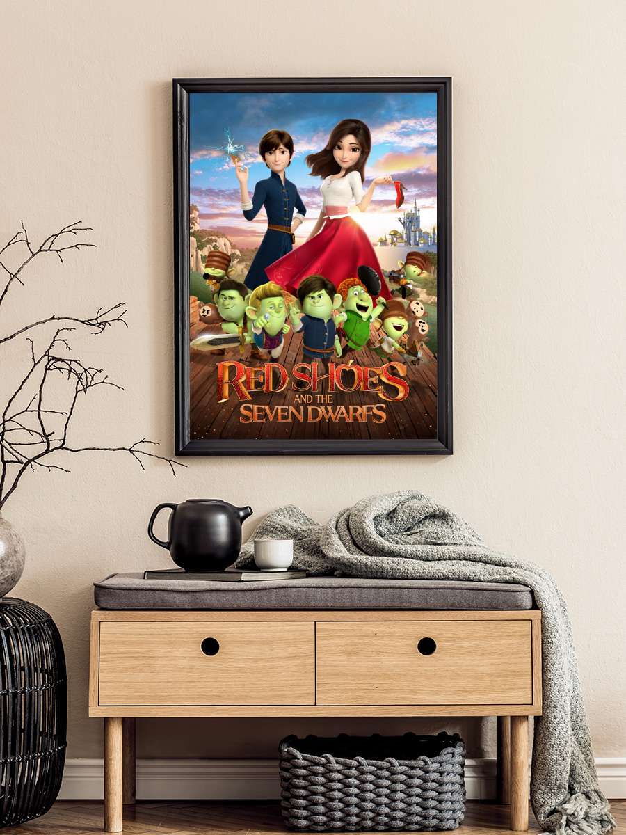 Kırmızı Pabuçlar ve Yedi Cüceler - Red Shoes and the Seven Dwarfs Film Tablo Siyah Çerçeveli Film Poster Afiş Tablo