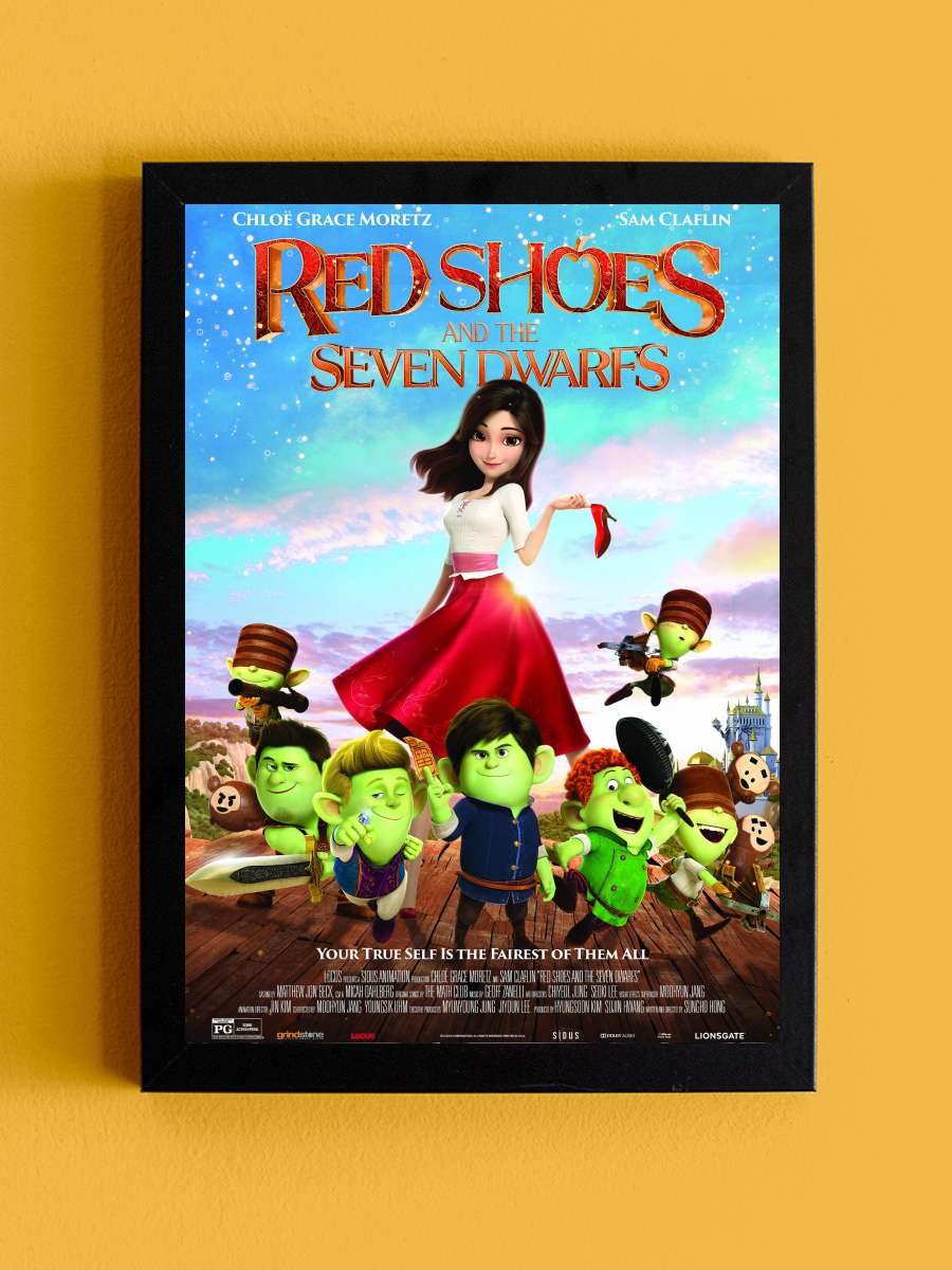 Kırmızı Pabuçlar ve Yedi Cüceler - Red Shoes and the Seven Dwarfs Film Tablo Siyah Çerçeveli Film Poster Afiş Tablo