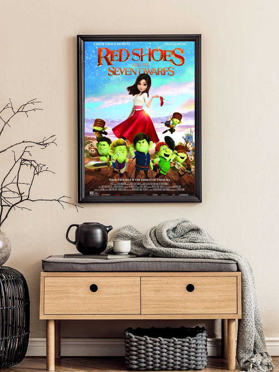 Kırmızı Pabuçlar ve Yedi Cüceler - Red Shoes and the Seven Dwarfs Film Tablo Siyah Çerçeveli Film Poster Afiş Tablo