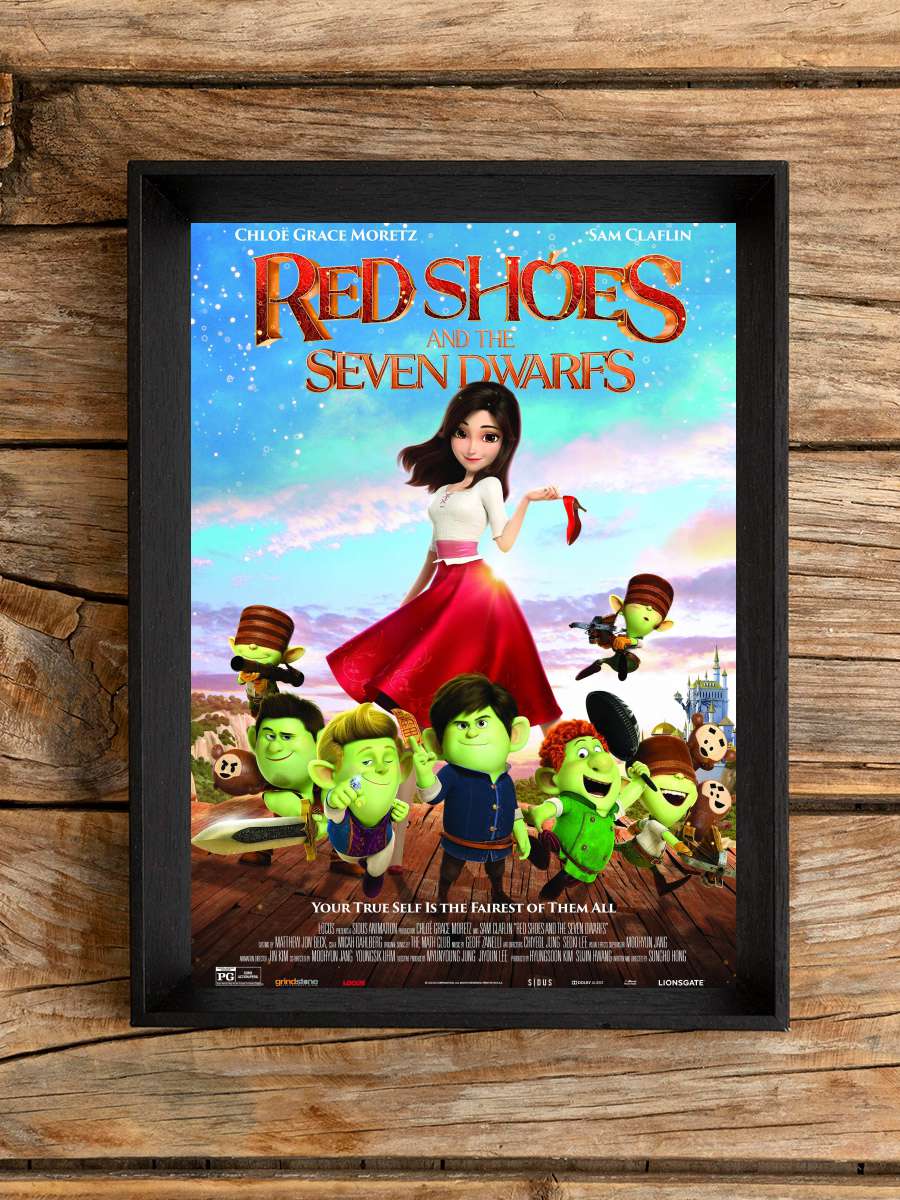 Kırmızı Pabuçlar ve Yedi Cüceler - Red Shoes and the Seven Dwarfs Film Tablo Siyah Çerçeveli Film Poster Afiş Tablo