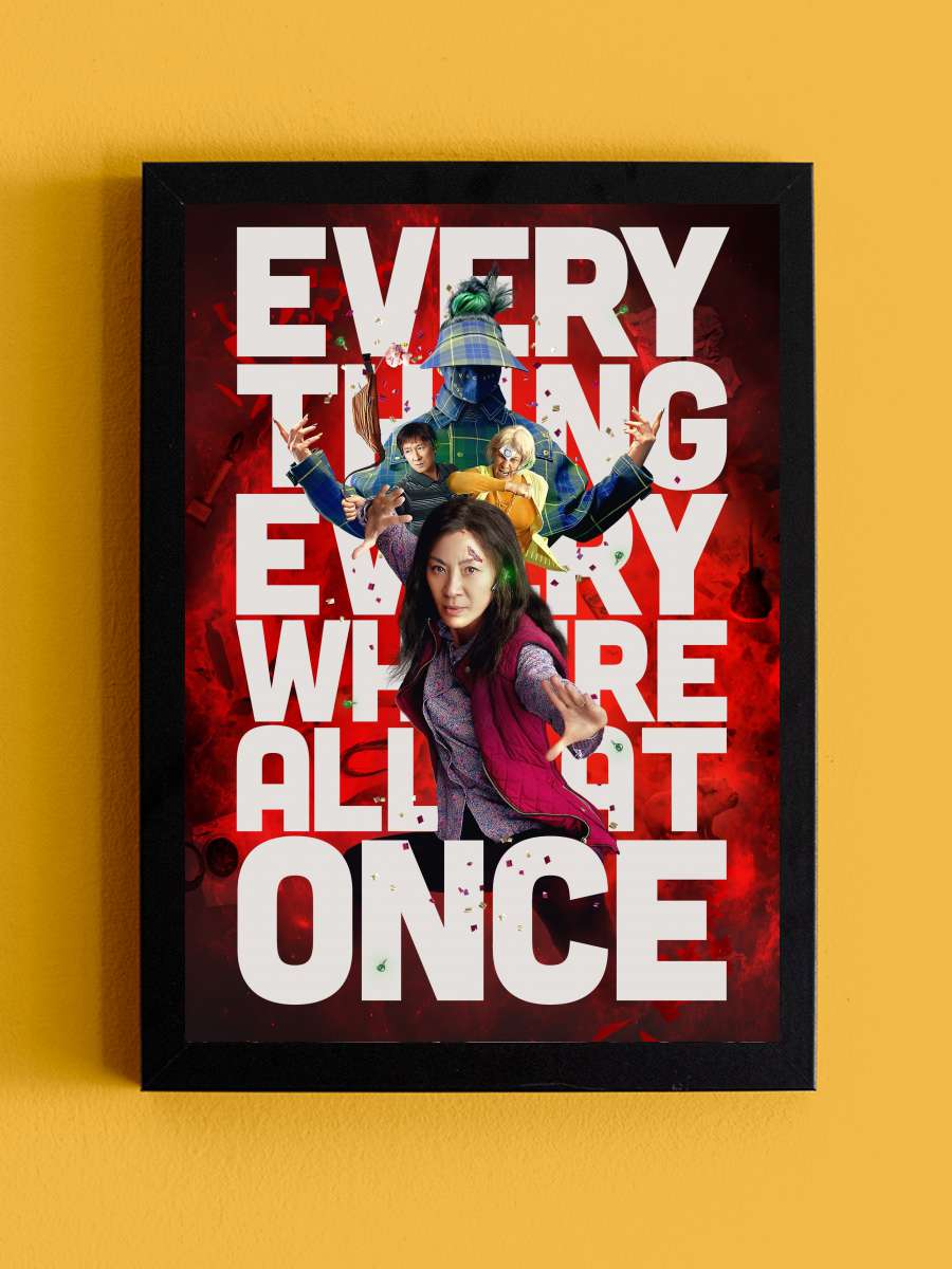 Her Şey Her Yerde Aynı Anda - Everything Everywhere All at Once Film Tablo Siyah Çerçeveli Film Poster Afiş Tablo