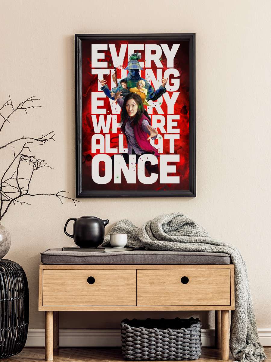 Her Şey Her Yerde Aynı Anda - Everything Everywhere All at Once Film Tablo Siyah Çerçeveli Film Poster Afiş Tablo