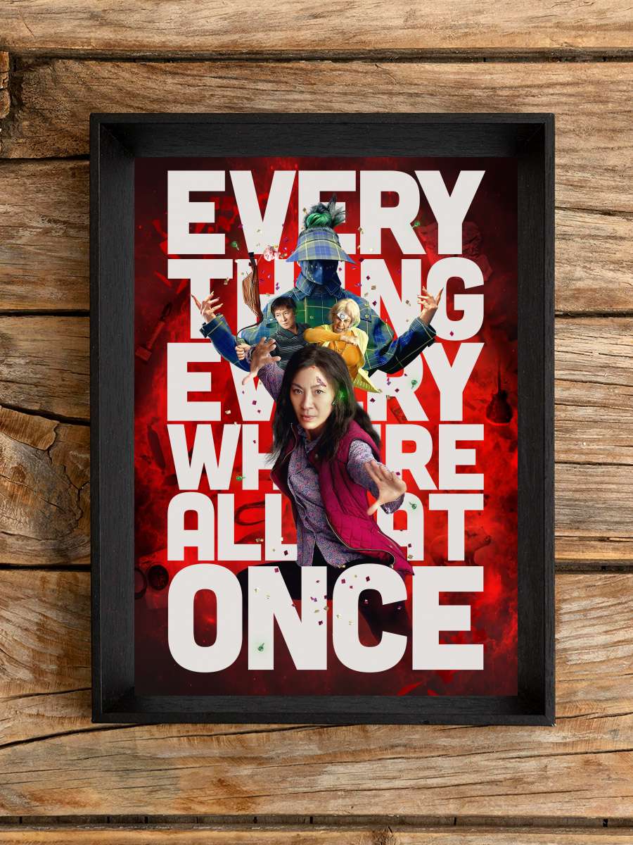 Her Şey Her Yerde Aynı Anda - Everything Everywhere All at Once Film Tablo Siyah Çerçeveli Film Poster Afiş Tablo