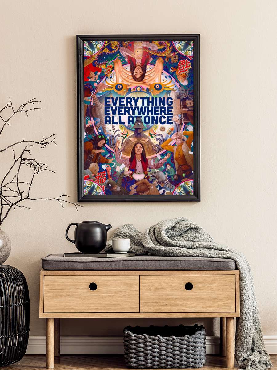 Her Şey Her Yerde Aynı Anda - Everything Everywhere All at Once Film Tablo Siyah Çerçeveli Film Poster Afiş Tablo