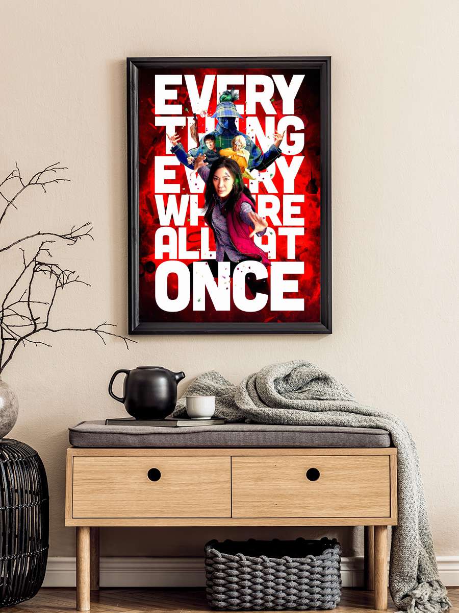 Her Şey Her Yerde Aynı Anda - Everything Everywhere All at Once Film Tablo Siyah Çerçeveli Film Poster Afiş Tablo