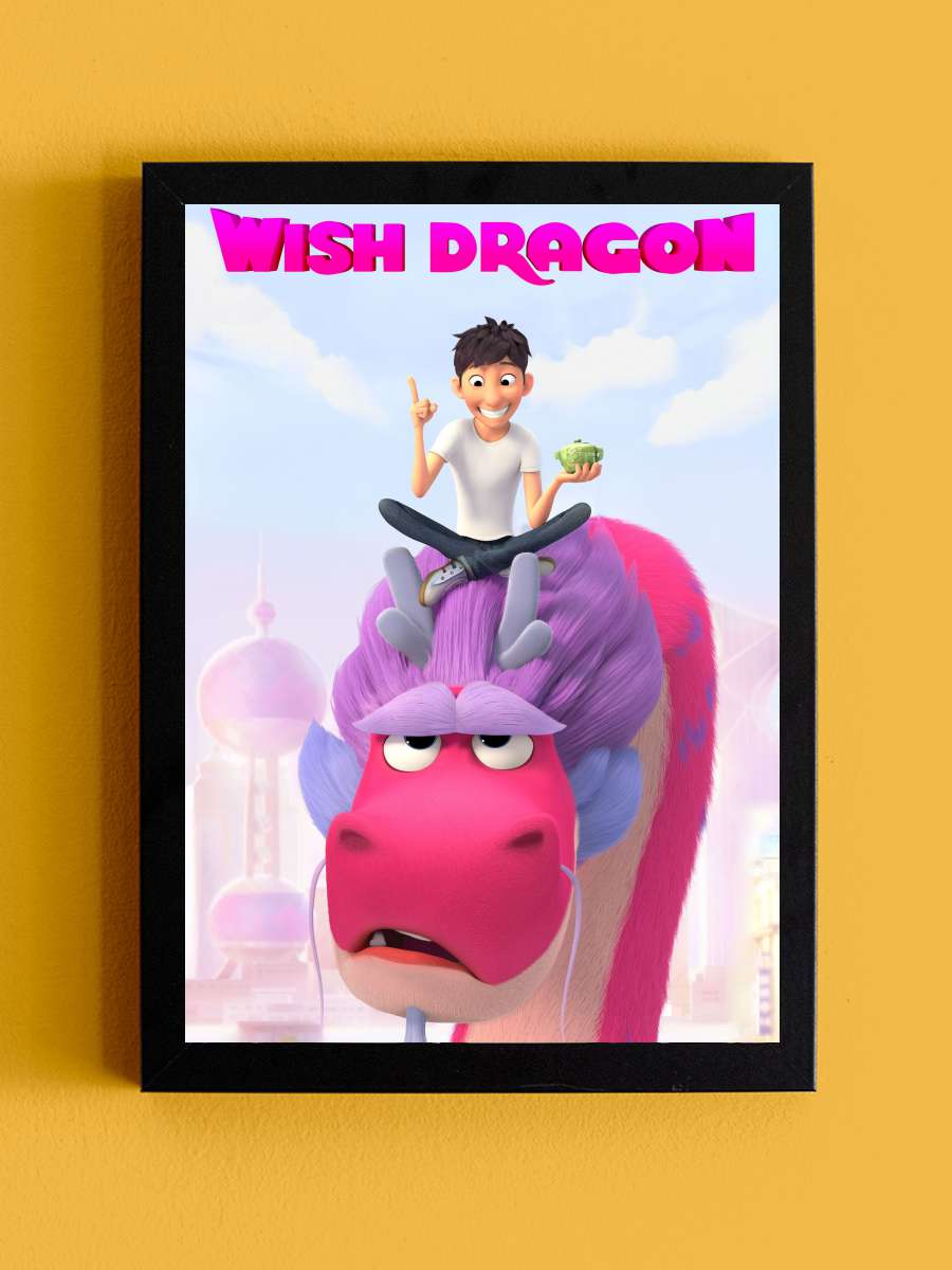 Sihirli Ejder - Wish Dragon Film Tablo Siyah Çerçeveli Film Poster Afiş Tablo