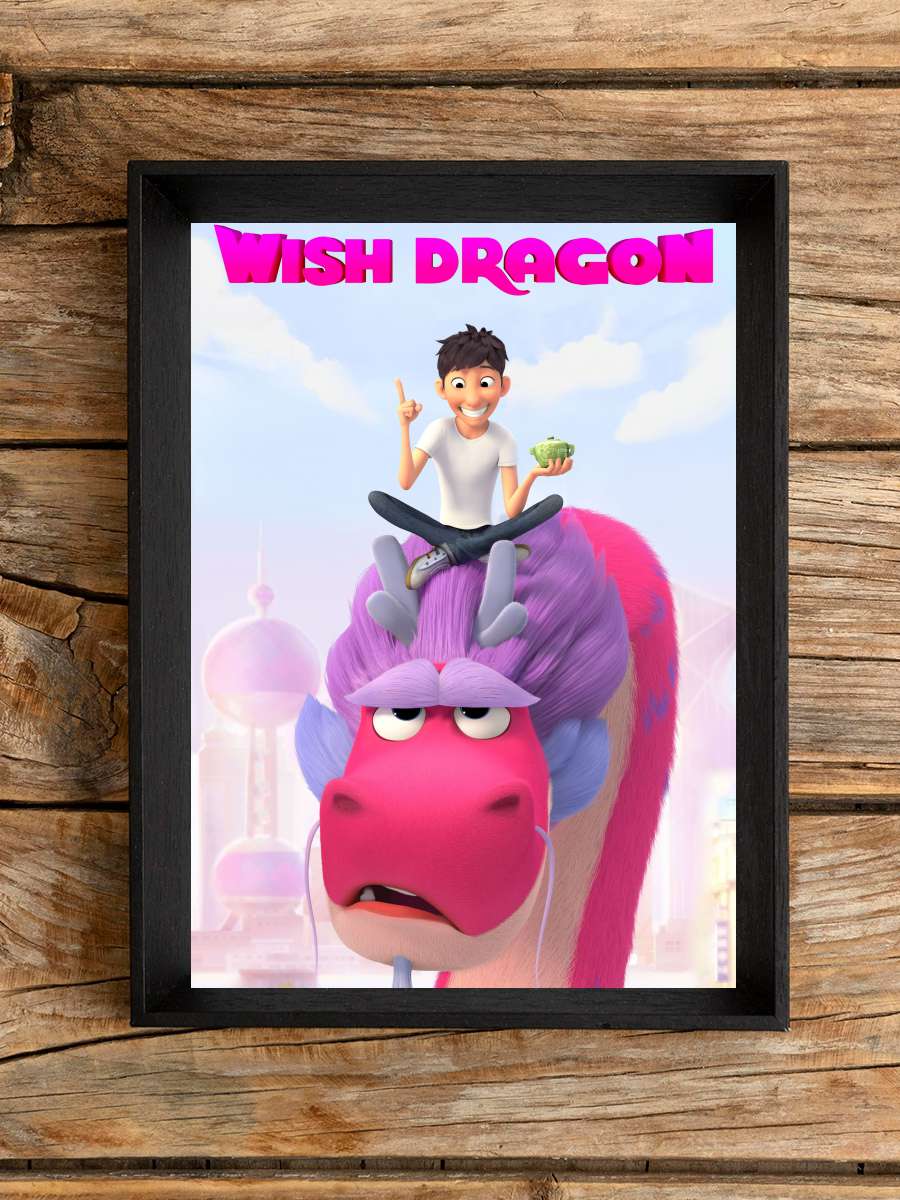 Sihirli Ejder - Wish Dragon Film Tablo Siyah Çerçeveli Film Poster Afiş Tablo