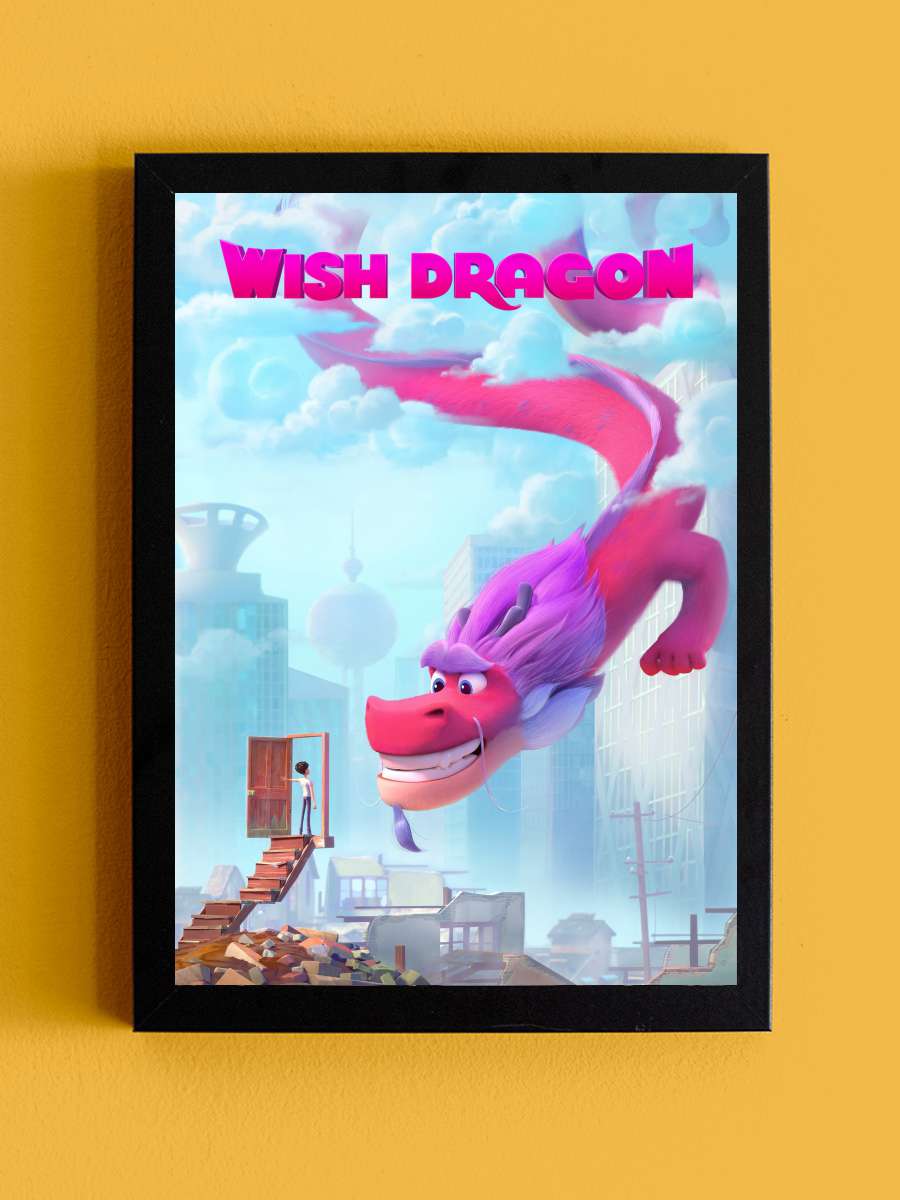 Sihirli Ejder - Wish Dragon Film Tablo Siyah Çerçeveli Film Poster Afiş Tablo