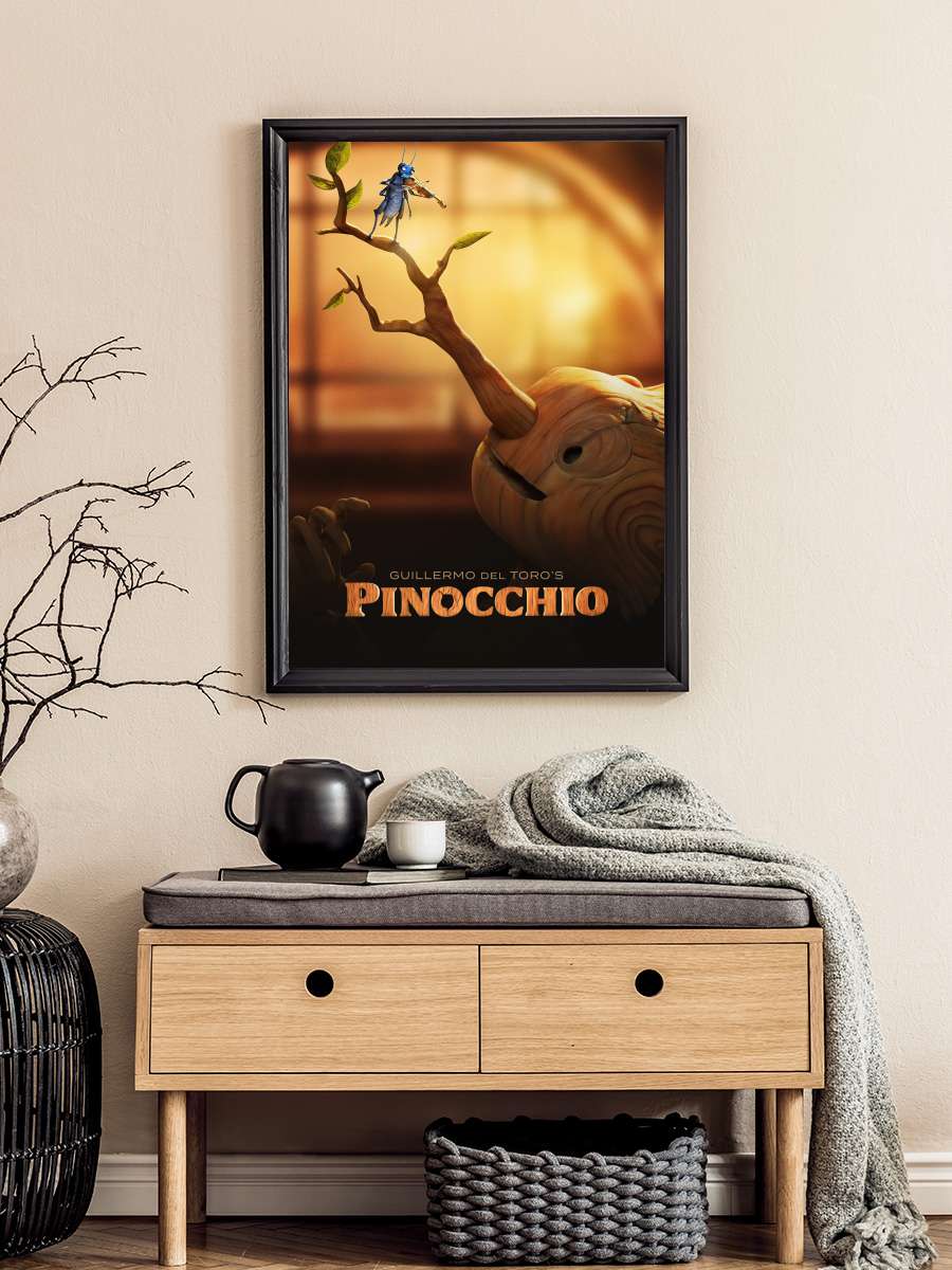 Guillermo del Toro sunar: Pinokyo - Guillermo del Toro's Pinocchio Film Tablo Siyah Çerçeveli Film Poster Afiş Tablo