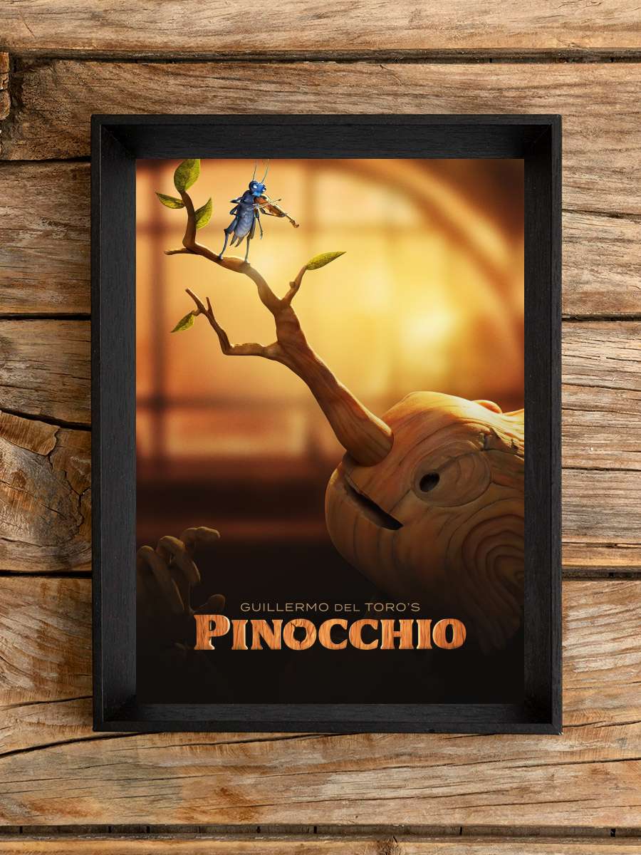 Guillermo del Toro sunar: Pinokyo - Guillermo del Toro's Pinocchio Film Tablo Siyah Çerçeveli Film Poster Afiş Tablo