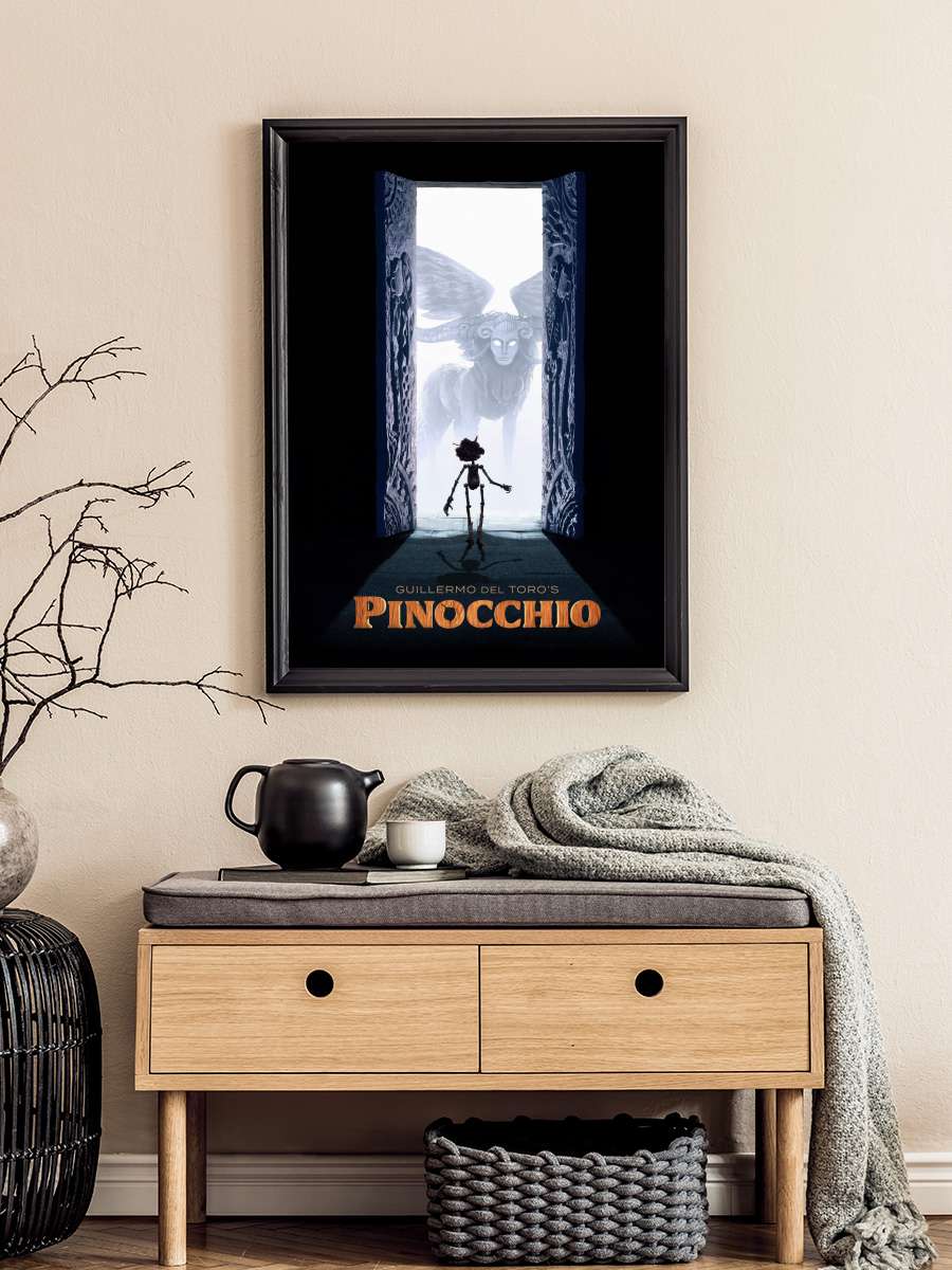 Guillermo del Toro sunar: Pinokyo - Guillermo del Toro's Pinocchio Film Tablo Siyah Çerçeveli Film Poster Afiş Tablo