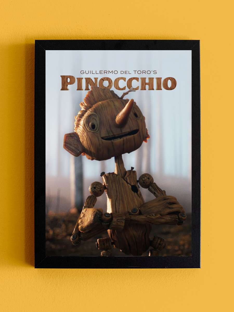 Guillermo del Toro sunar: Pinokyo - Guillermo del Toro's Pinocchio Film Tablo Siyah Çerçeveli Film Poster Afiş Tablo