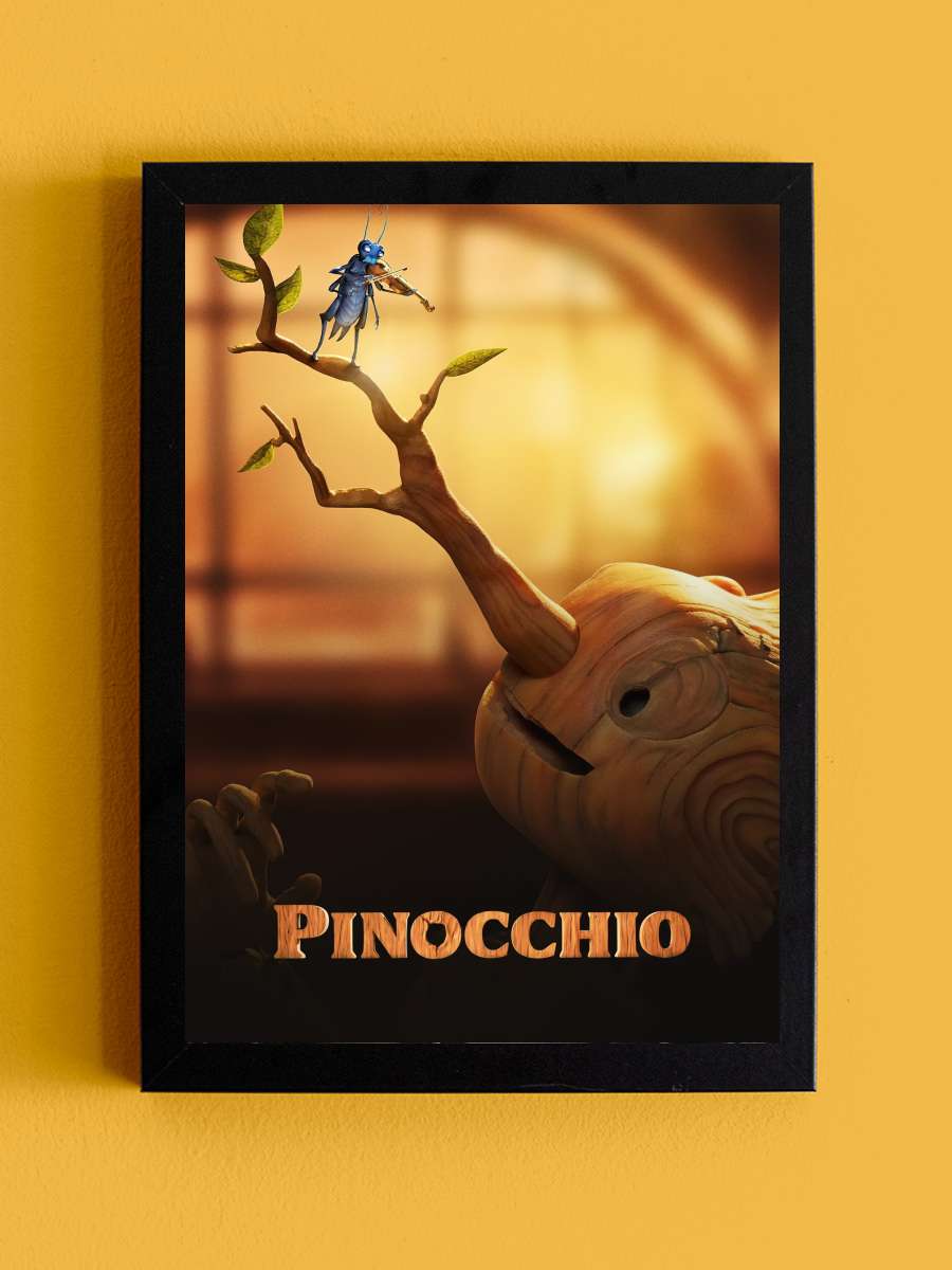 Guillermo del Toro sunar: Pinokyo - Guillermo del Toro's Pinocchio Film Tablo Siyah Çerçeveli Film Poster Afiş Tablo