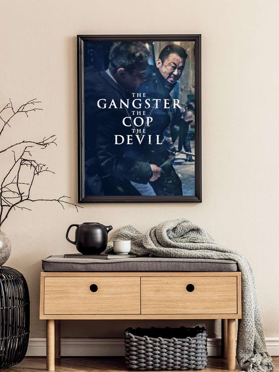 The Gangster, the Cop, the Devil - 악인전 Film Tablo Siyah Çerçeveli Film Poster Afiş Tablo