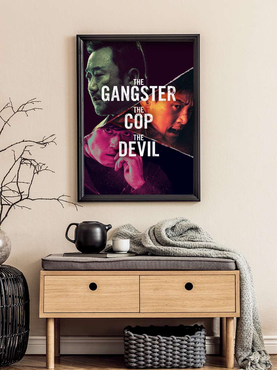 The Gangster, the Cop, the Devil - 악인전 Film Tablo Siyah Çerçeveli Film Poster Afiş Tablo