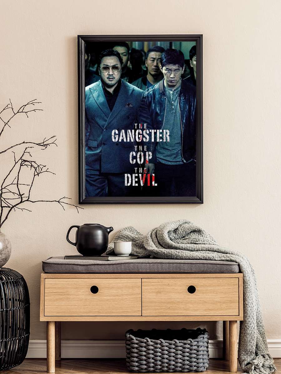 The Gangster, the Cop, the Devil - 악인전 Film Tablo Siyah Çerçeveli Film Poster Afiş Tablo