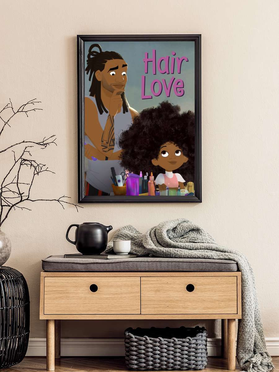 Hair Love Film Tablo Siyah Çerçeveli Film Poster Afiş Tablo