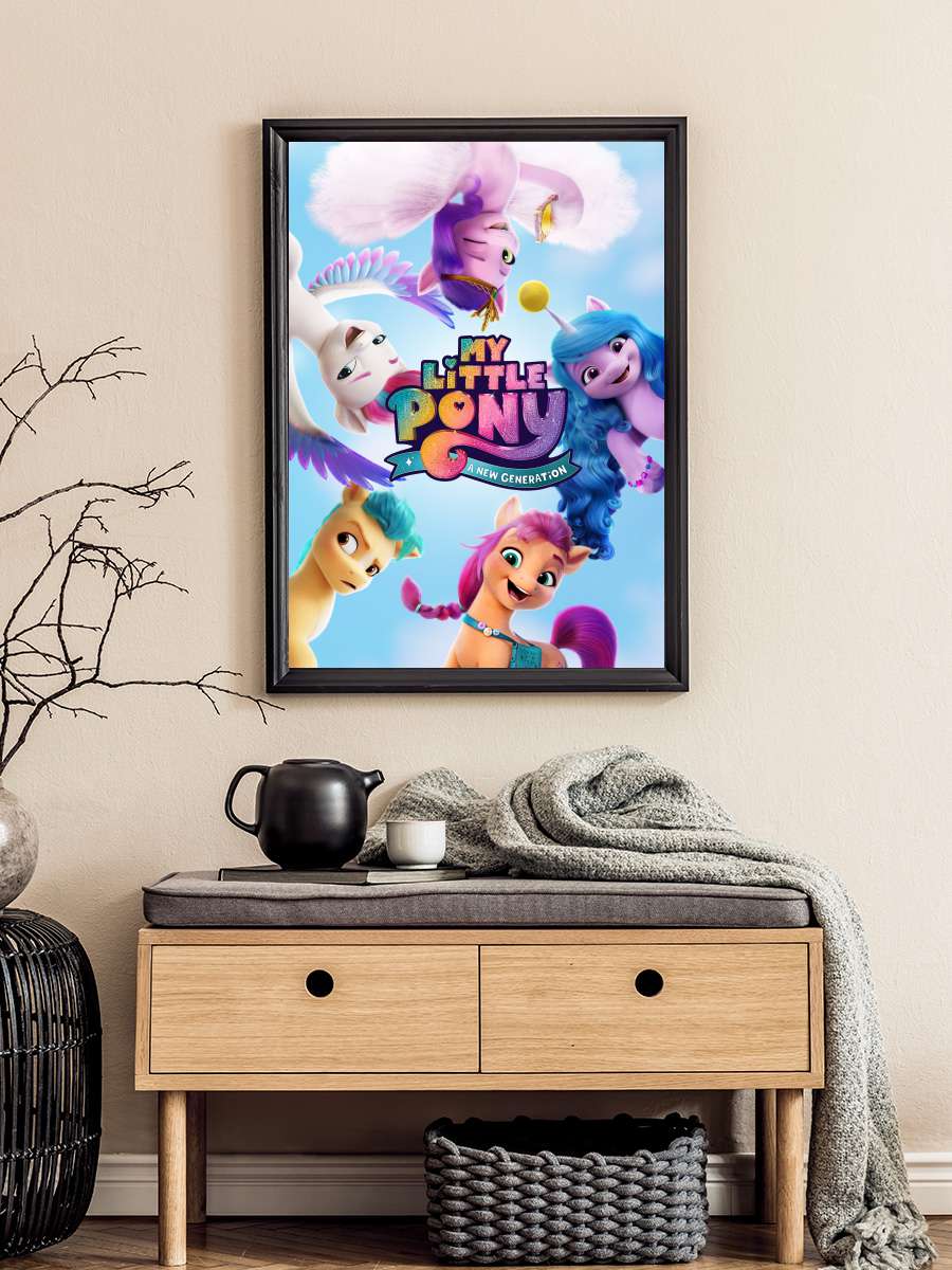 My Little Pony: Yeni Bir Nesil - My Little Pony: A New Generation Film Tablo Siyah Çerçeveli Film Poster Afiş Tablo