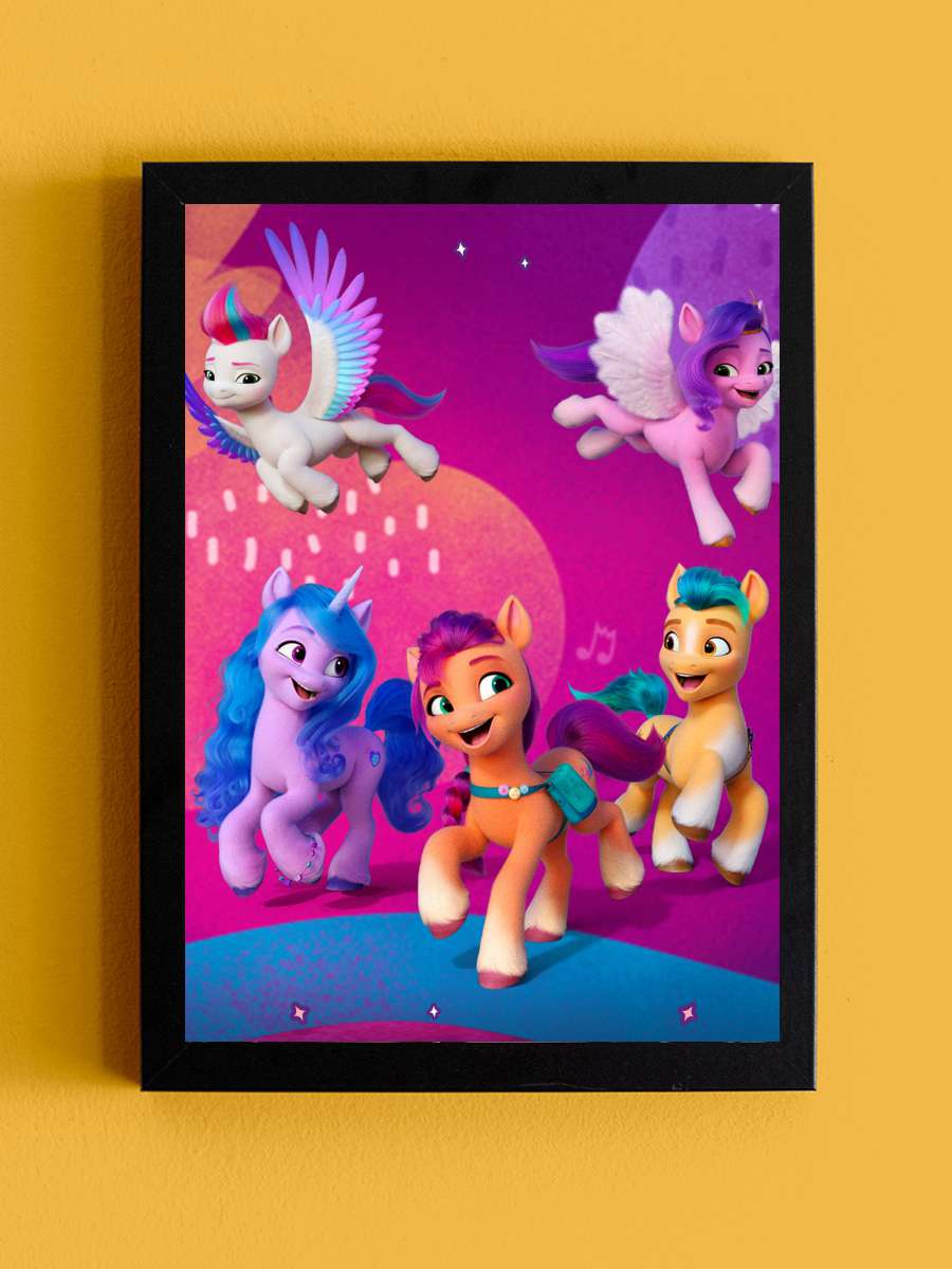 My Little Pony: Yeni Bir Nesil - My Little Pony: A New Generation Film Tablo Siyah Çerçeveli Film Poster Afiş Tablo