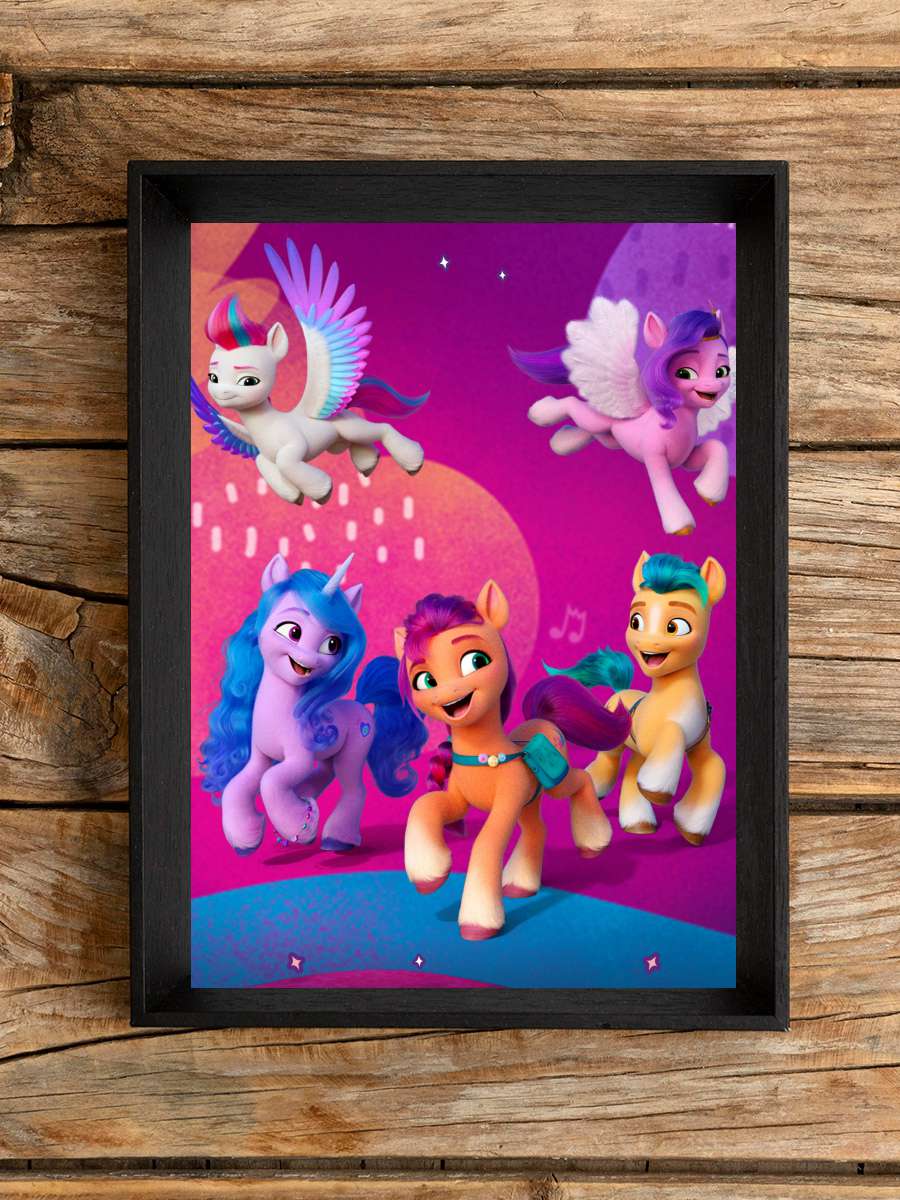 My Little Pony: Yeni Bir Nesil - My Little Pony: A New Generation Film Tablo Siyah Çerçeveli Film Poster Afiş Tablo