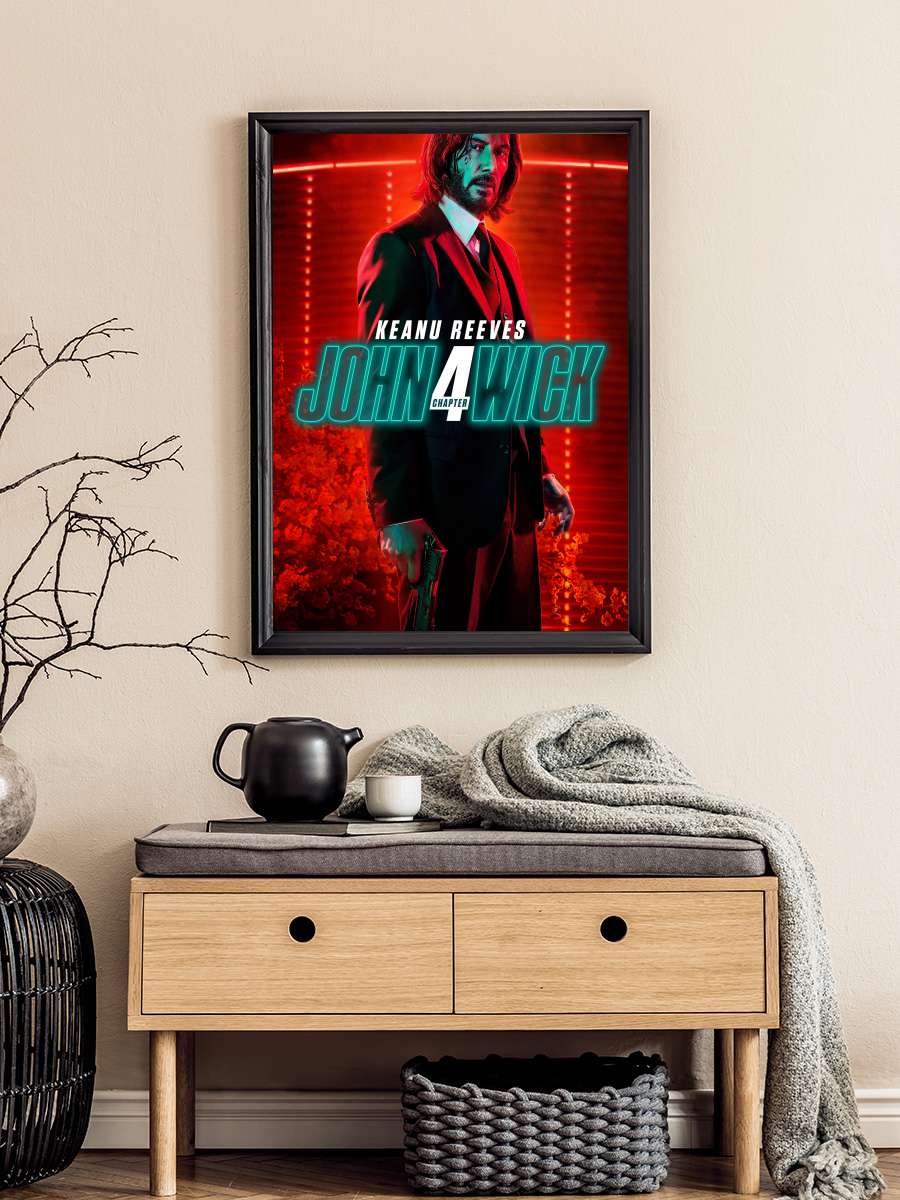 John Wick 4 - John Wick: Chapter 4 Film Tablo Siyah Çerçeveli Film Poster Afiş Tablo