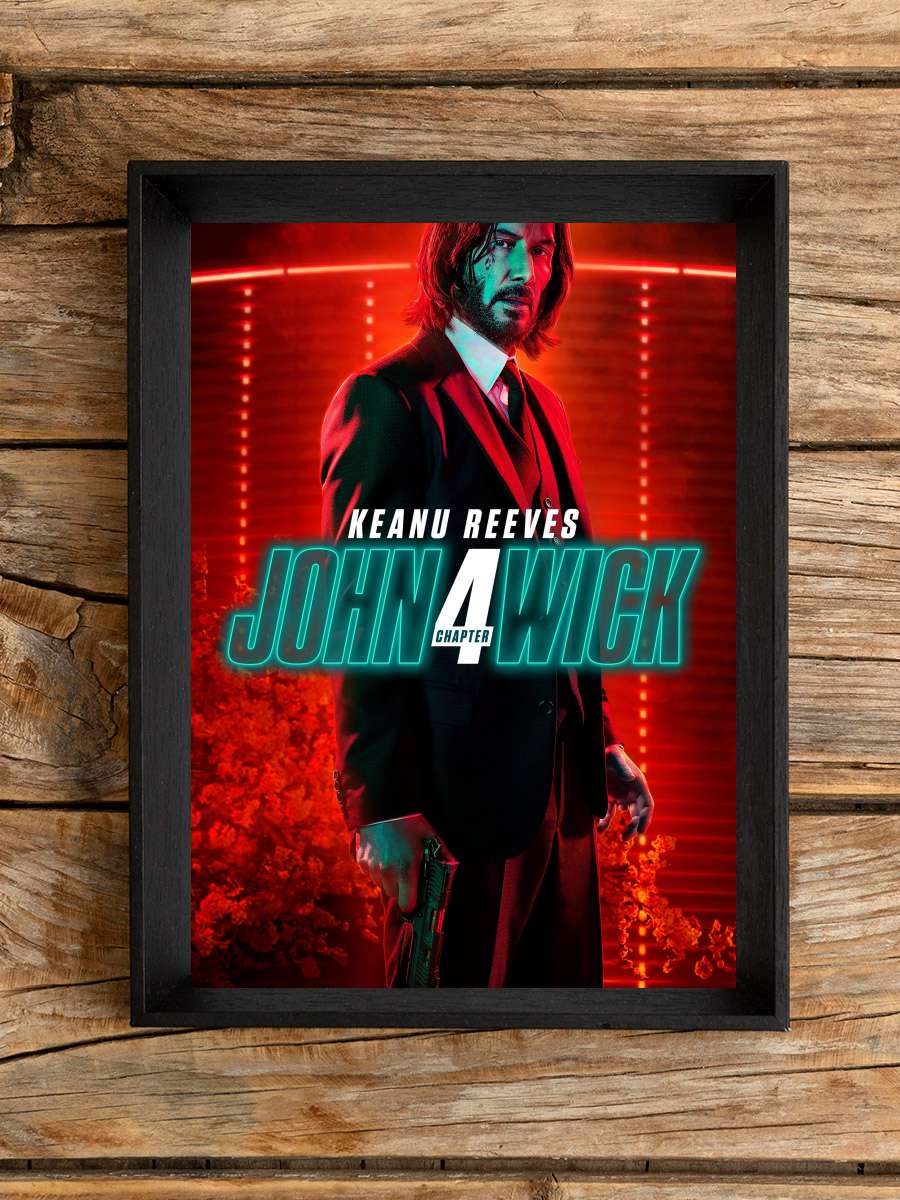 John Wick 4 - John Wick: Chapter 4 Film Tablo Siyah Çerçeveli Film Poster Afiş Tablo