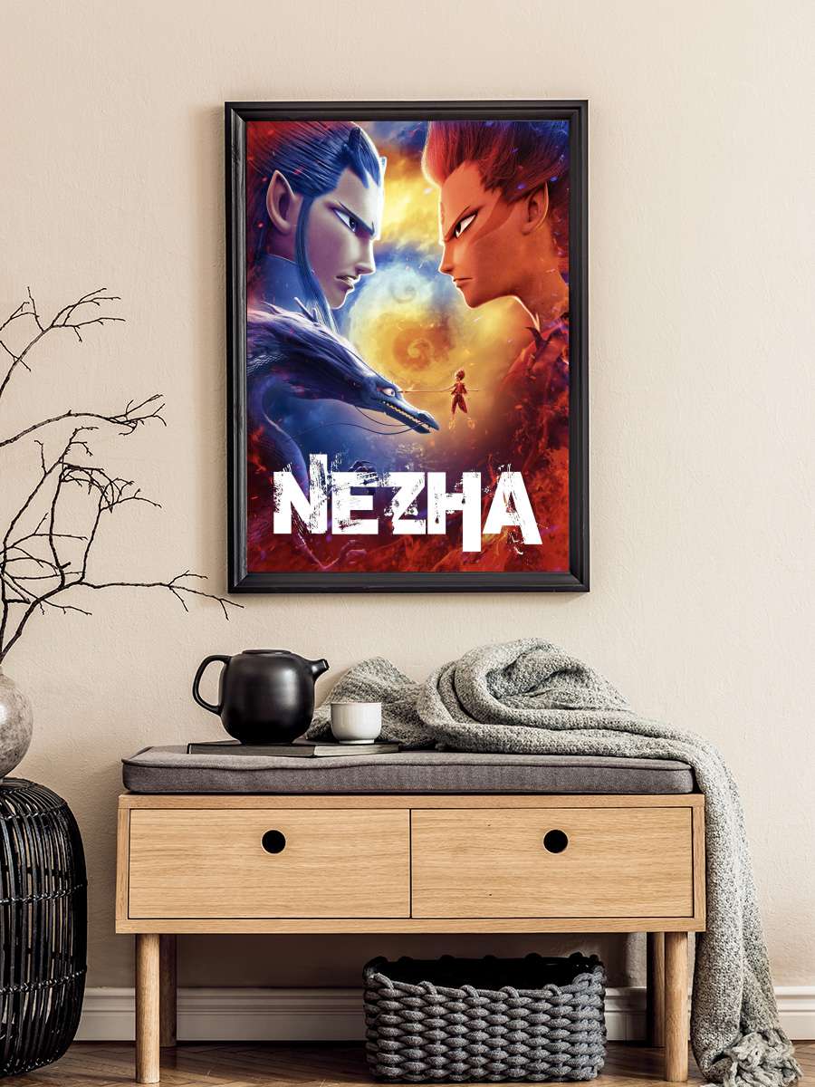 NeZha - 哪吒之魔童降世 Film Tablo Siyah Çerçeveli Film Poster Afiş Tablo