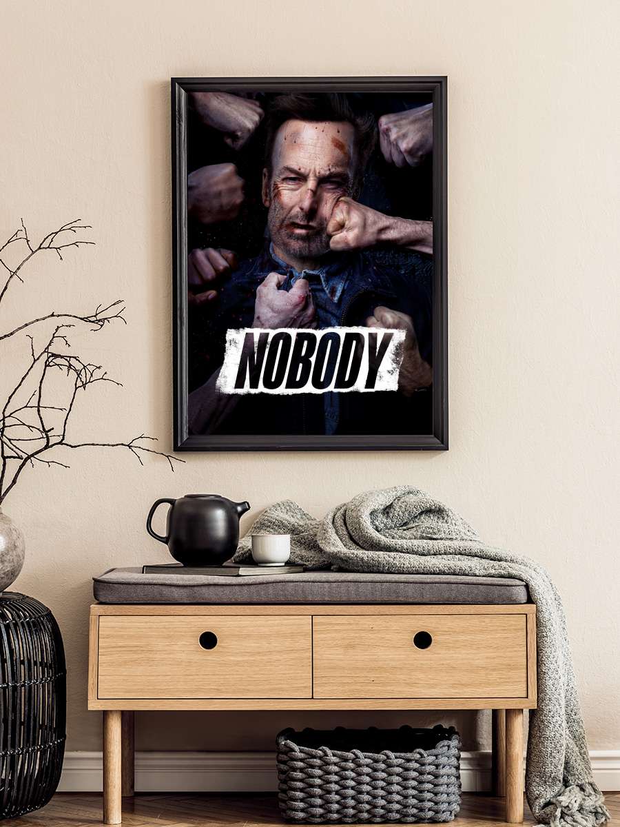 Önemsiz Biri - Nobody Film Tablo Siyah Çerçeveli Film Poster Afiş Tablo