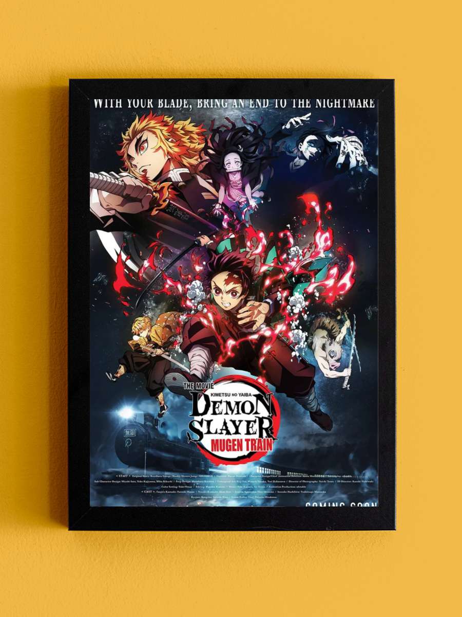 Demon Slayer: Mugen Treni - 劇場版「鬼滅の刃」無限列車編 Film Tablo Siyah Çerçeveli Film Poster Afiş Tablo