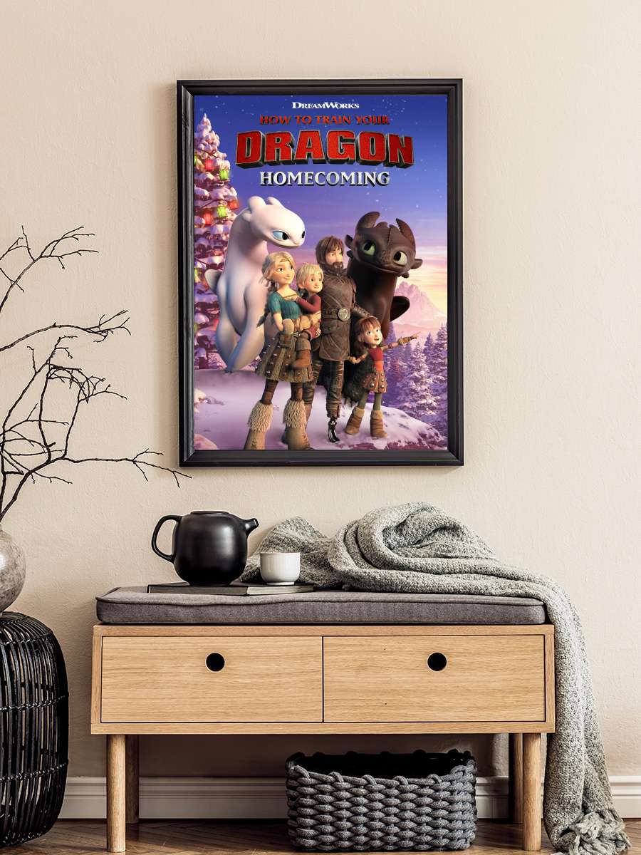 How to Train Your Dragon: Homecoming Film Tablo Siyah Çerçeveli Film Poster Afiş Tablo