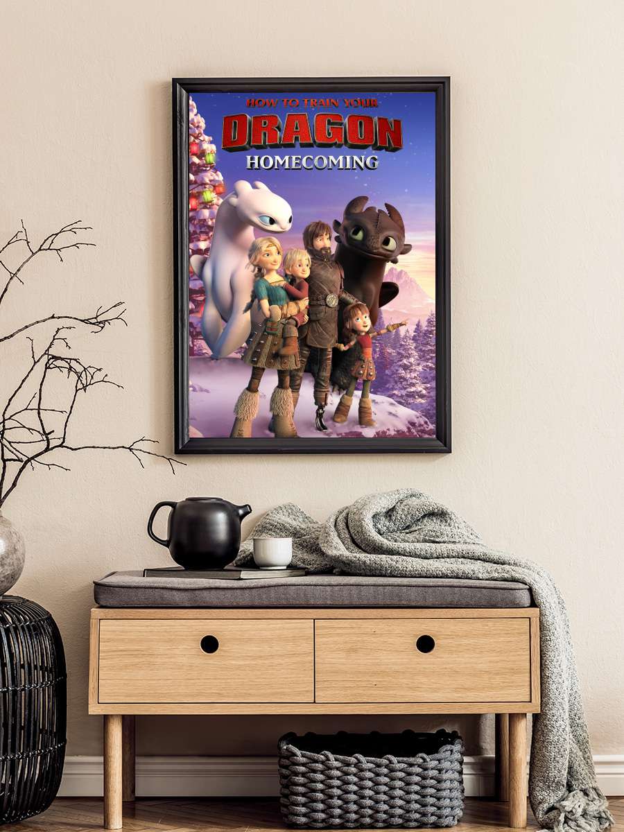 How to Train Your Dragon: Homecoming Film Tablo Siyah Çerçeveli Film Poster Afiş Tablo