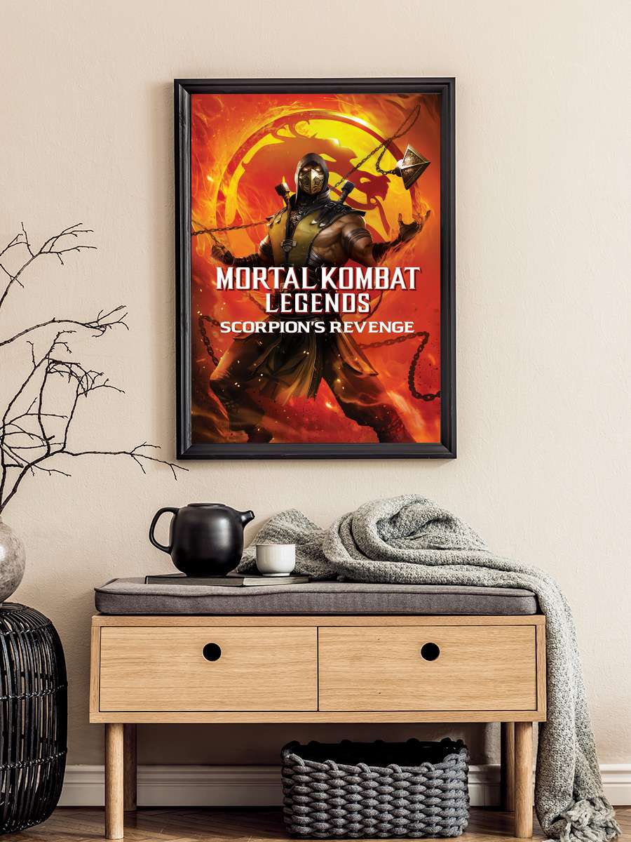 Ölümcül Dövüş Efsanesi: Akrebin İntikamı - Mortal Kombat Legends: Scorpion's Revenge Film Tablo Siyah Çerçeveli Film Poster Afiş Tablo