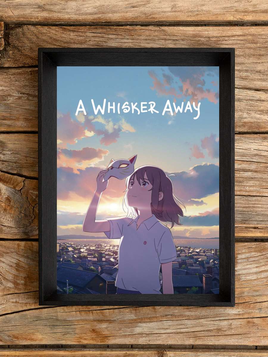 A Whisker Away - 泣きたい私は猫をかぶる Film Tablo Siyah Çerçeveli Film Poster Afiş Tablo