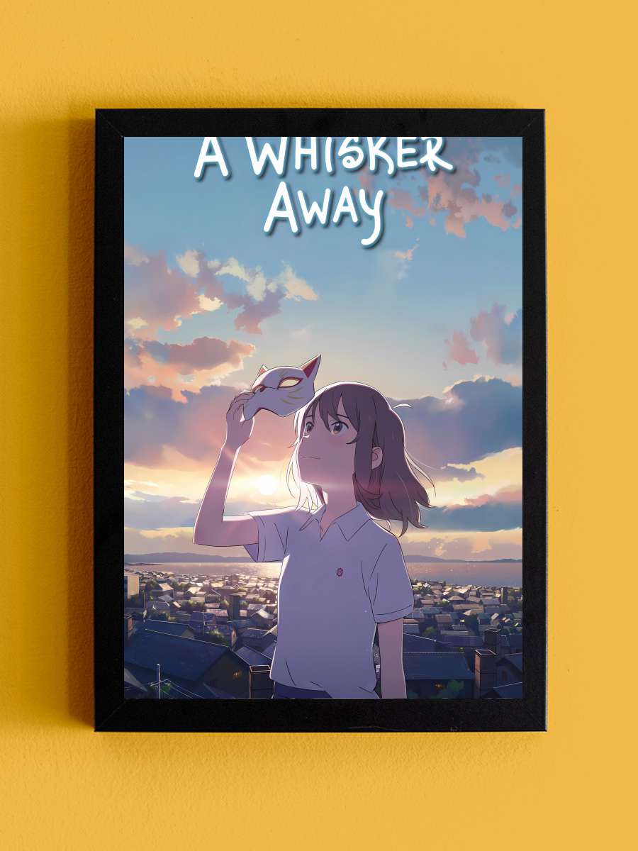 A Whisker Away - 泣きたい私は猫をかぶる Film Tablo Siyah Çerçeveli Film Poster Afiş Tablo