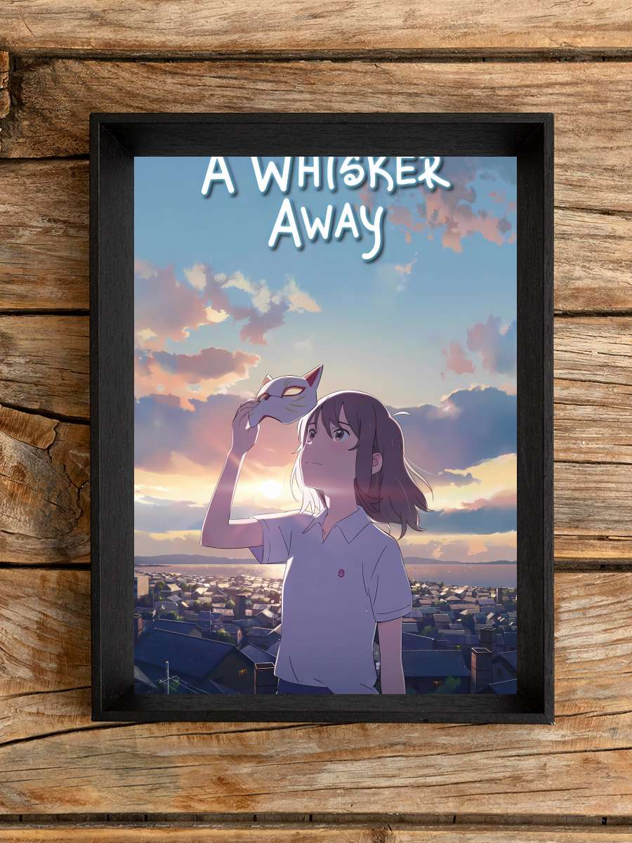 A Whisker Away - 泣きたい私は猫をかぶる Film Tablo Siyah Çerçeveli Film Poster Afiş Tablo