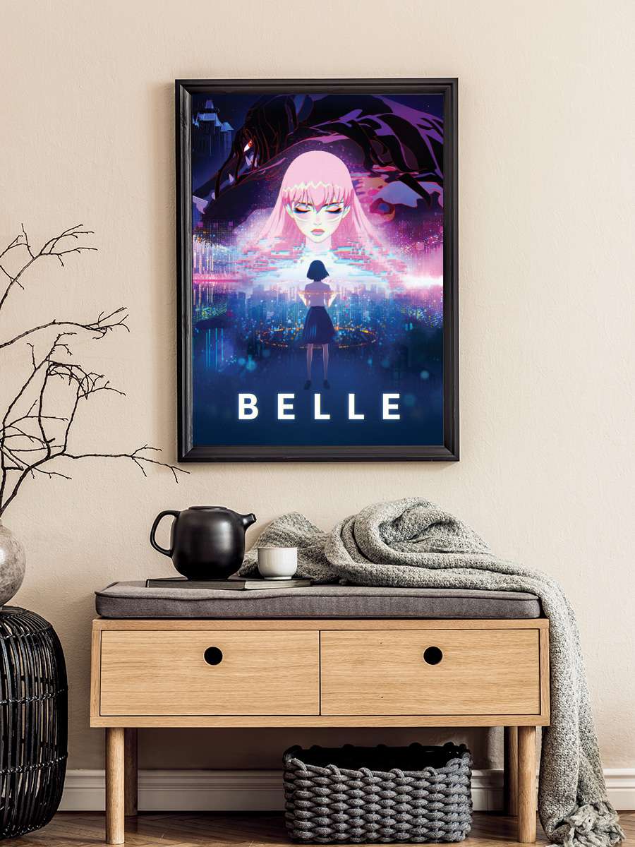 Belle - 竜とそばかすの姫 Film Tablo Siyah Çerçeveli Film Poster Afiş Tablo