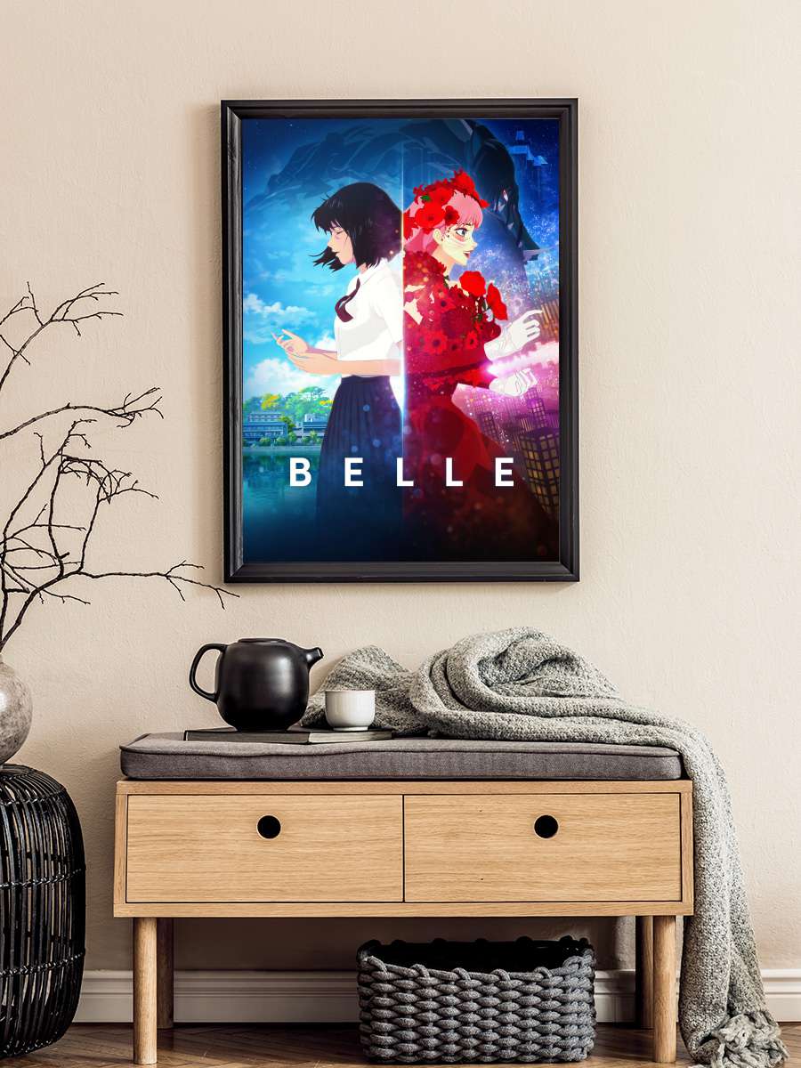 Belle - 竜とそばかすの姫 Film Tablo Siyah Çerçeveli Film Poster Afiş Tablo