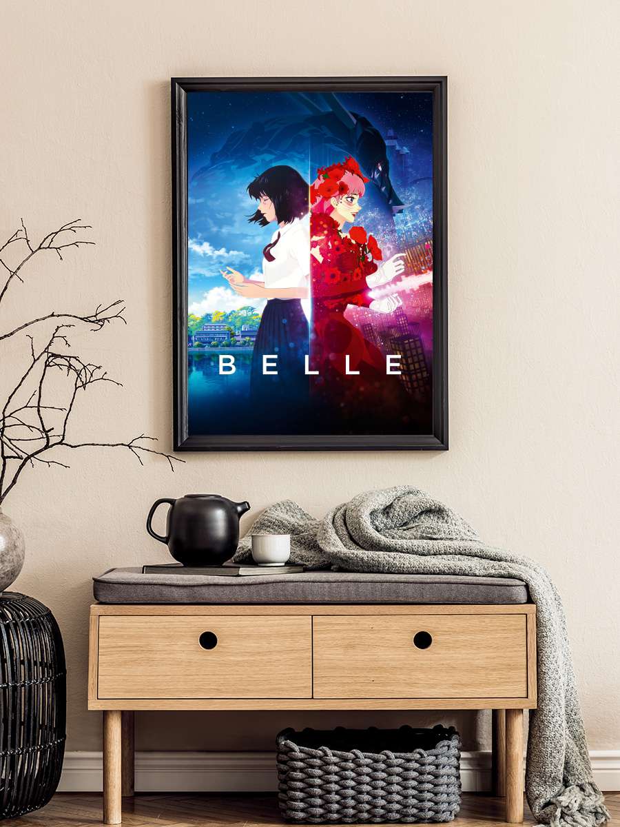 Belle - 竜とそばかすの姫 Film Tablo Siyah Çerçeveli Film Poster Afiş Tablo