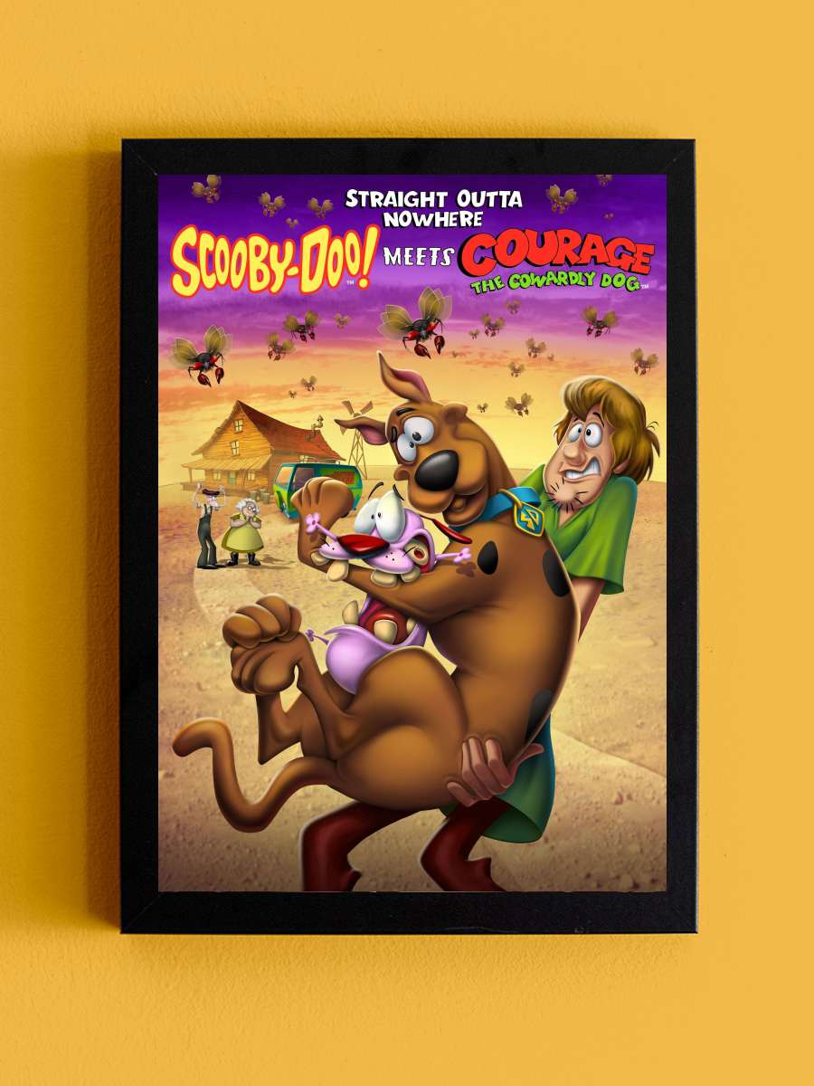 Straight Outta Nowhere: Scooby-Doo! Meets Courage the Cowardly Dog Film Tablo Siyah Çerçeveli Film Poster Afiş Tablo