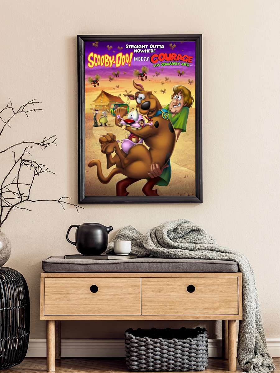 Straight Outta Nowhere: Scooby-Doo! Meets Courage the Cowardly Dog Film Tablo Siyah Çerçeveli Film Poster Afiş Tablo