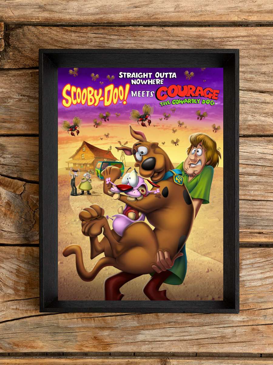 Straight Outta Nowhere: Scooby-Doo! Meets Courage the Cowardly Dog Film Tablo Siyah Çerçeveli Film Poster Afiş Tablo