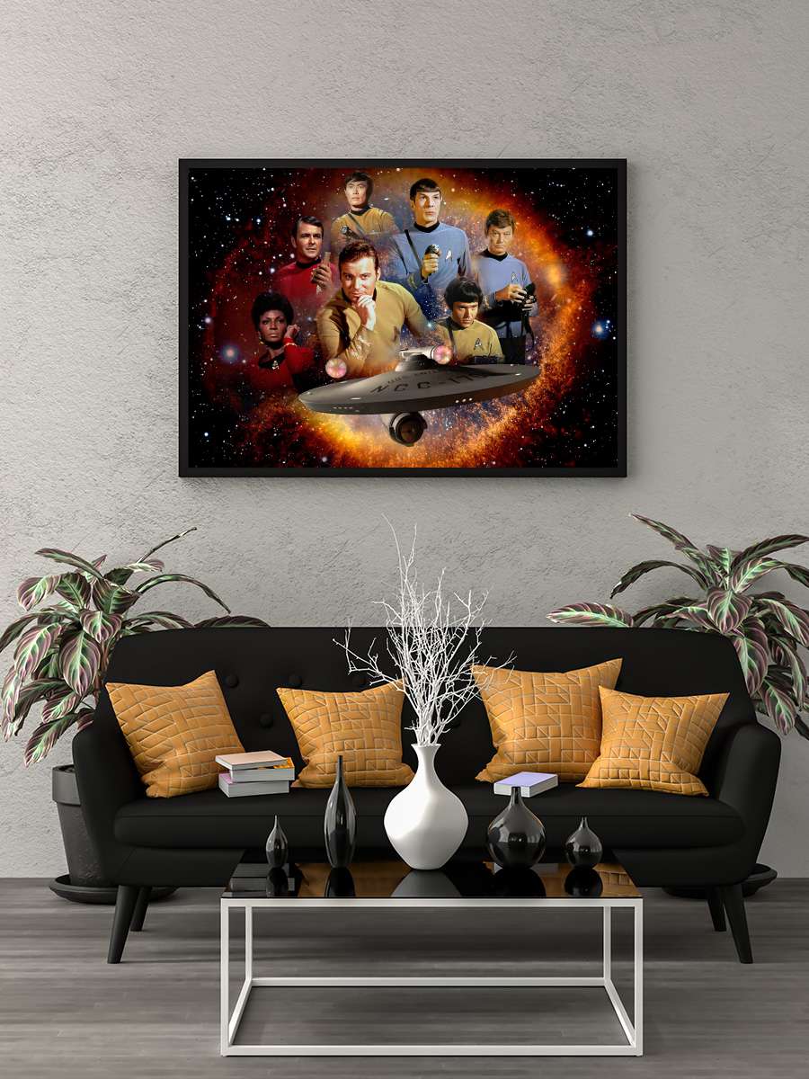 Star Trek Dizi Tablo Siyah Çerçeveli Dizi Poster Duvar Tablo