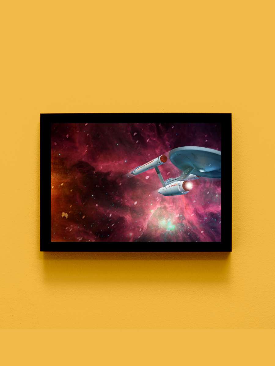 Star Trek Dizi Tablo Siyah Çerçeveli Dizi Poster Duvar Tablo