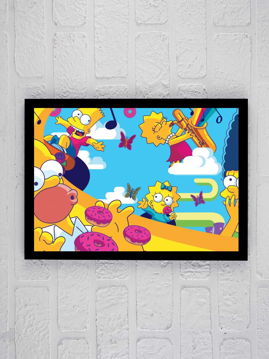 The Simpsons Dizi Tablo Siyah Çerçeveli Dizi Poster Duvar Tablo