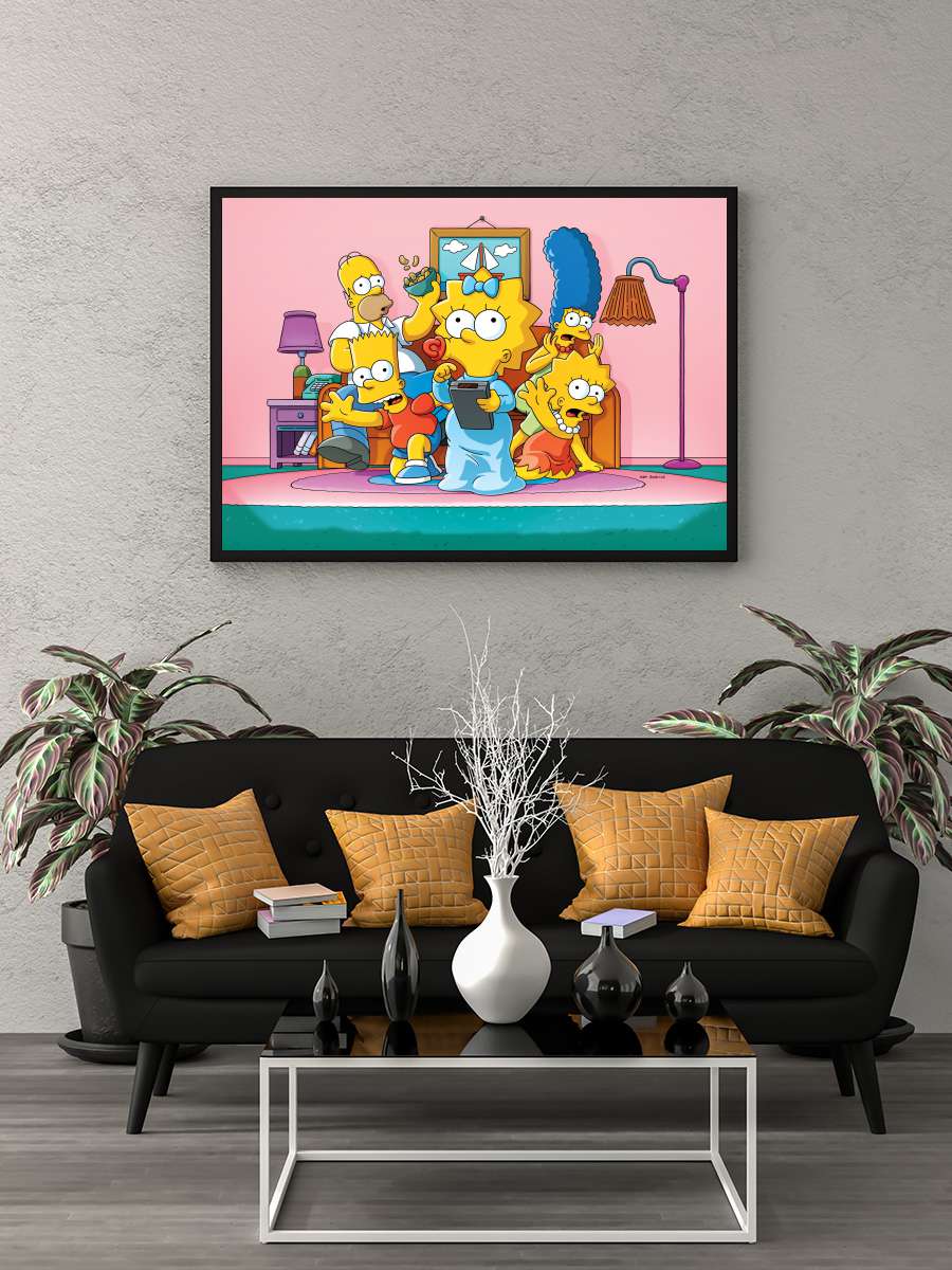 The Simpsons Dizi Tablo Siyah Çerçeveli Dizi Poster Duvar Tablo