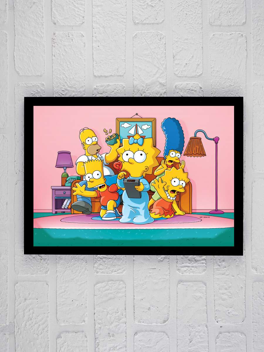 The Simpsons Dizi Tablo Siyah Çerçeveli Dizi Poster Duvar Tablo