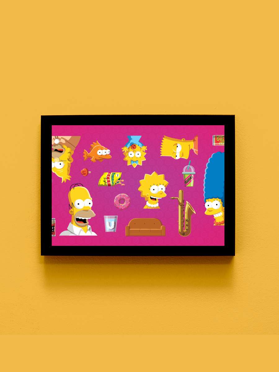 The Simpsons Dizi Tablo Siyah Çerçeveli Dizi Poster Duvar Tablo